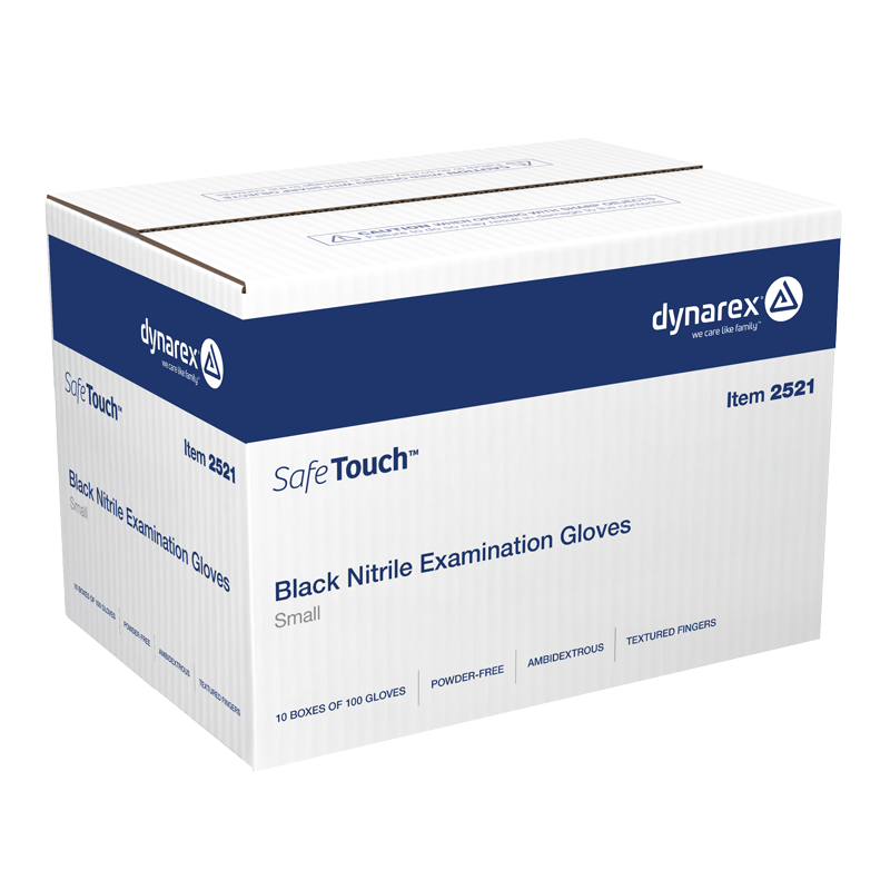 Dynarex Black Nitrile Exam Gloves - Powder Free - Image 3