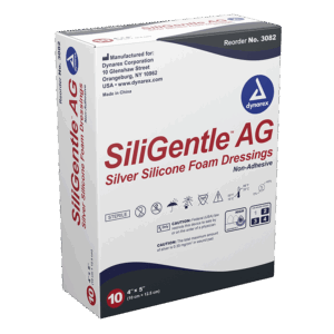 Dynarex SiliGentle AG Silver Silicone Foam Dressing