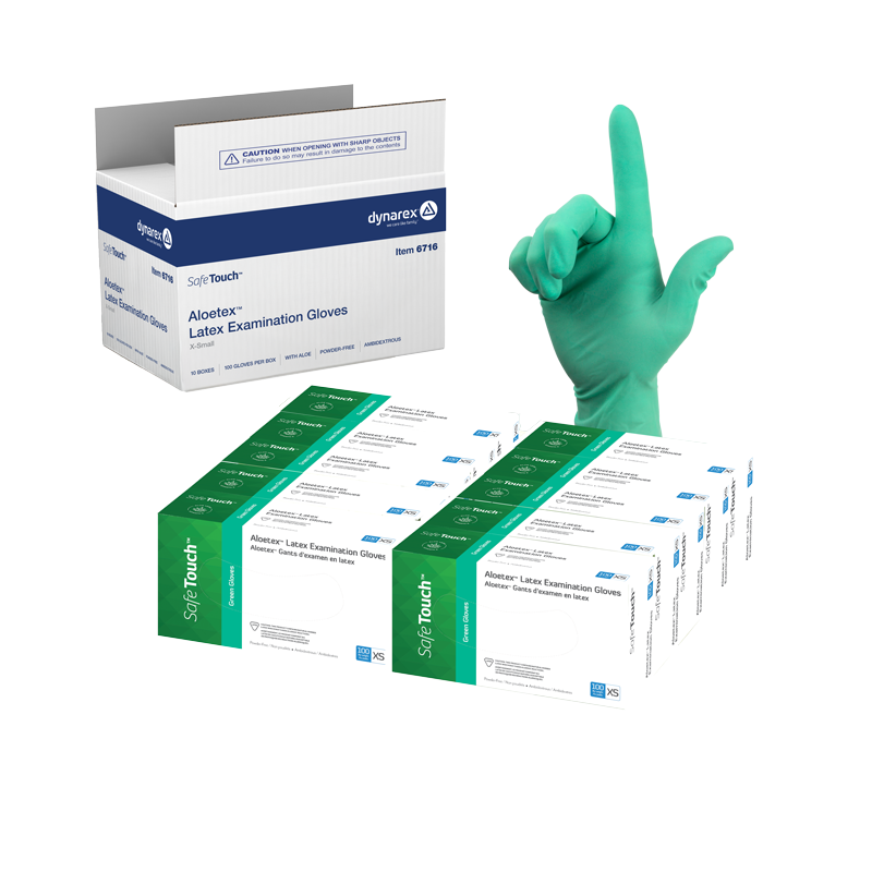 Dynarex AloeTex Latex Gloves