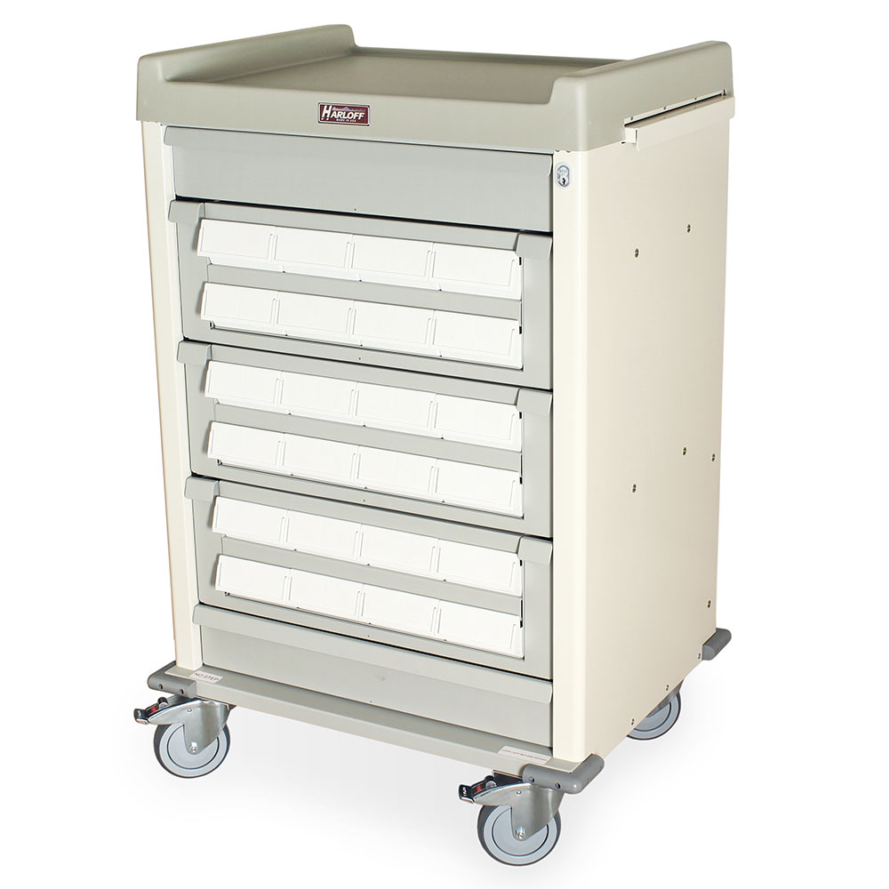 Harloff AL24CS-5 – Aluminum Cassette Medication Cart