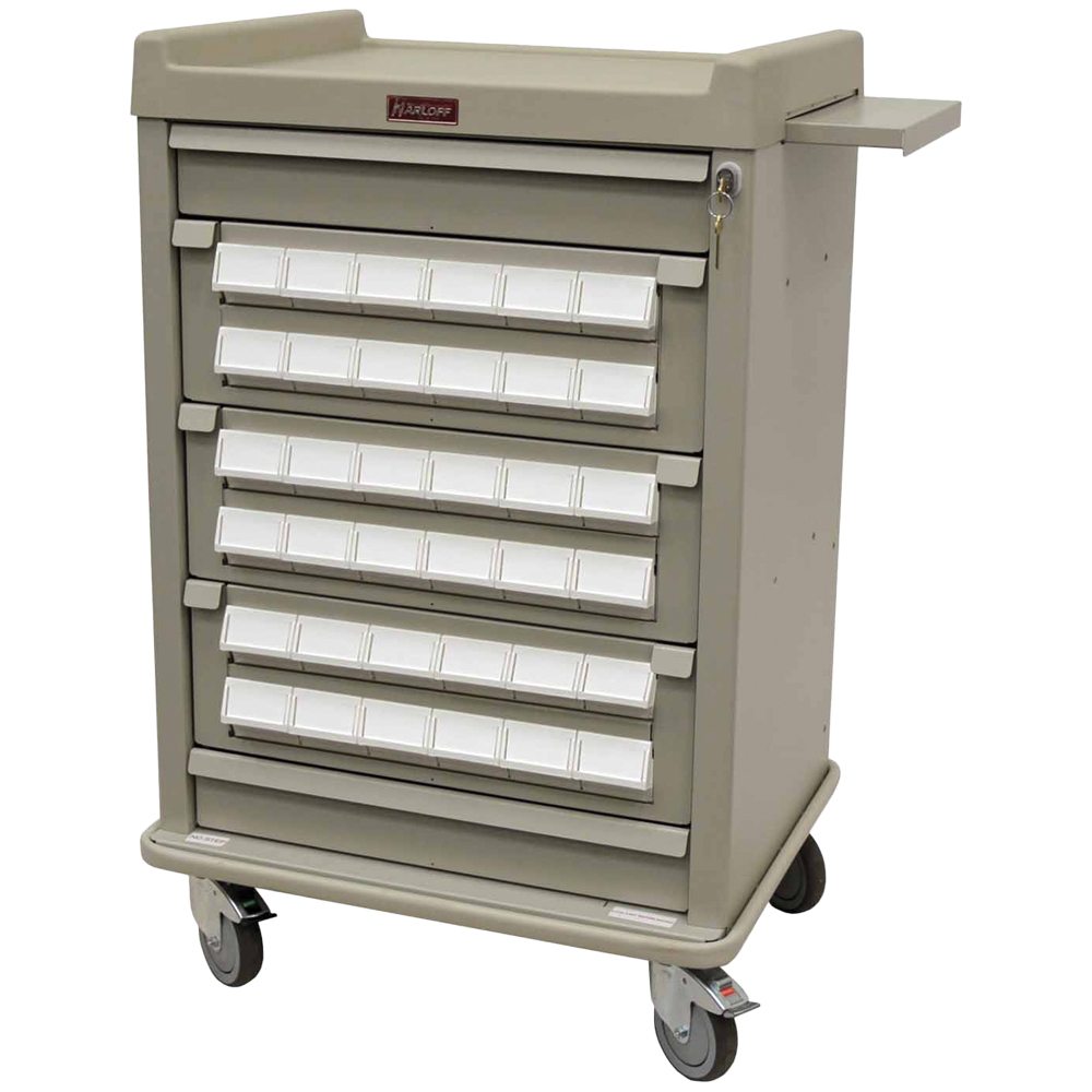Harloff AL36CS-3 – Aluminum Cassette Medication Cart - Image 2