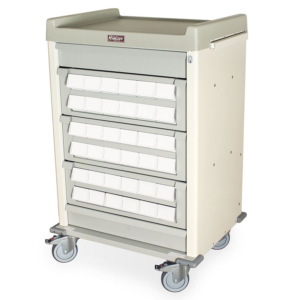 Harloff AL36CS-3 – Aluminum Cassette Medication Cart