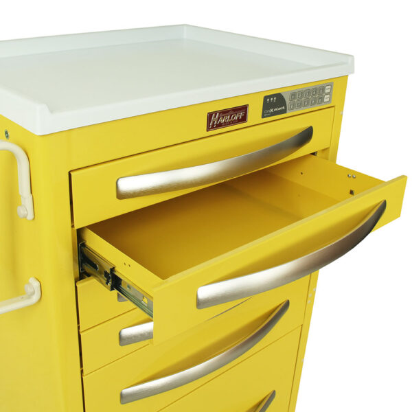 Harloff  A-Series Lightweight Aluminum Isolation Cart, Tall Height, Medium Width, Six Drawers, Electronic Keypad Lock MPA2430EKC16 - Image 3