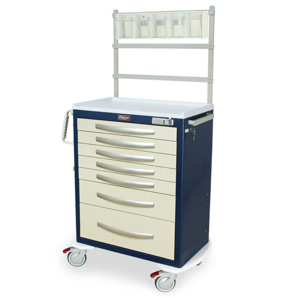 Harloff  A-Series Light Seven Drawer E-Lock Anesthesia Cart with MD30-ANS Accessories Package, Tall Height MPA3030E07+MD30-ANS - Image 2