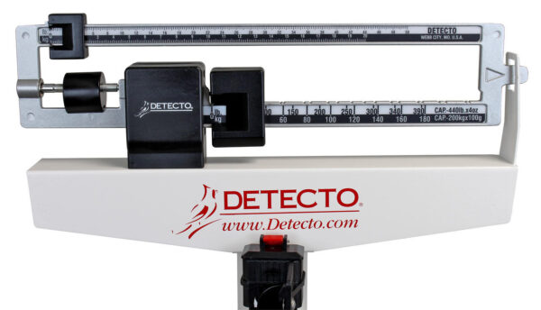 Detecto 338 Mechanical Physician Scale 175 kg x 100 g and 400 lb x 4 oz With Height Rod - Image 3