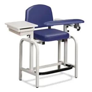 Clinton Lab X Series, Extra-Tall, Blood Drawing Chair w/ Padded Flip Arm and Drawer 66022